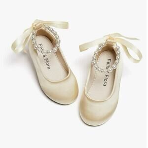 Felix & Flora Girls Ballet Shoes Flower Girls Mary Jane Dress Shoes Wedding